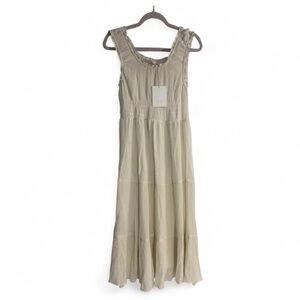 Rachel Parcell Ivory Crinkle Sleeveless Casual Midi Dress Size Large